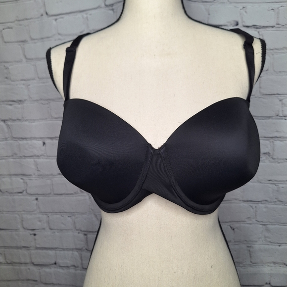 NWT Maidenform Black Stay Put Strapless Bra With Removeable Straps 38DD (E) - Picture 1 of 6